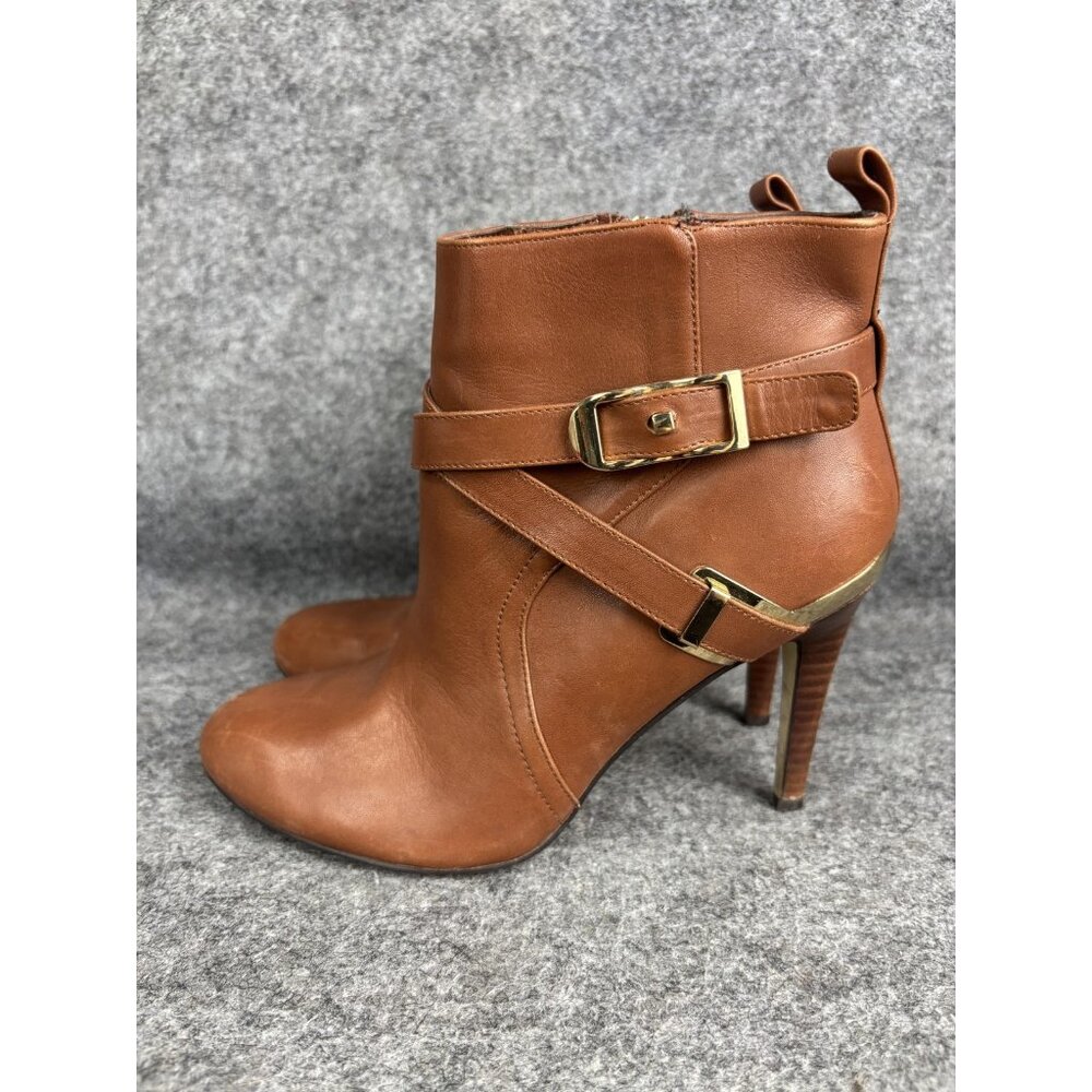 Marc Fisher Boots Womens‎ Size 6 Brown Leather Ankle Bootie Stiletto Heel